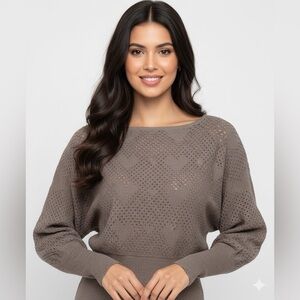 Elegant Women's Knit Sweater in Taupe